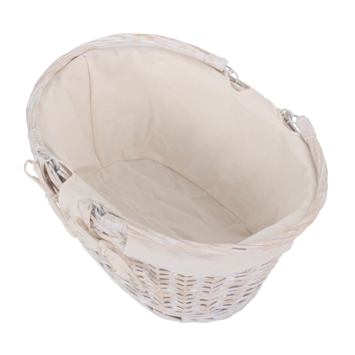 Medium White Swing Handle Shopper - White Lining - REGN