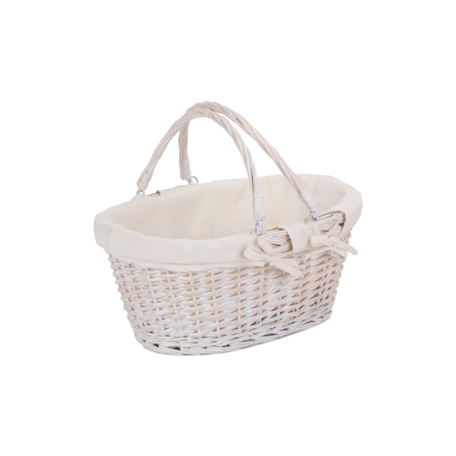 Medium White Swing Handle Shopper - White Lining - REGN