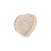 Medium White Wash Heart Shaped Tray Basket - REGN