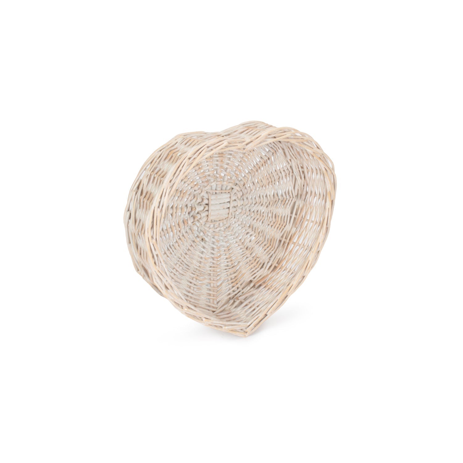 Medium White Wash Heart Shaped Tray Basket - REGN