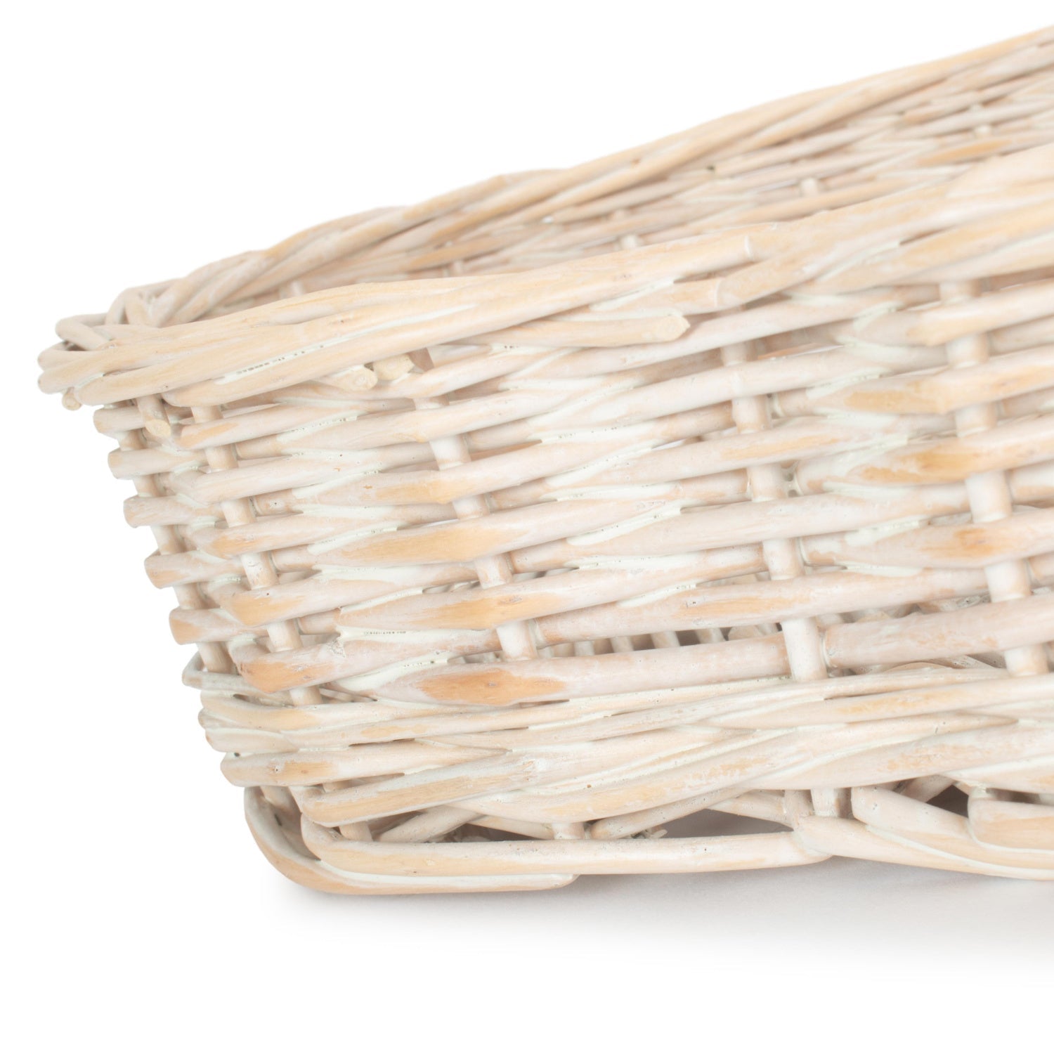 Medium White Wash Heart Shaped Tray Basket - REGN