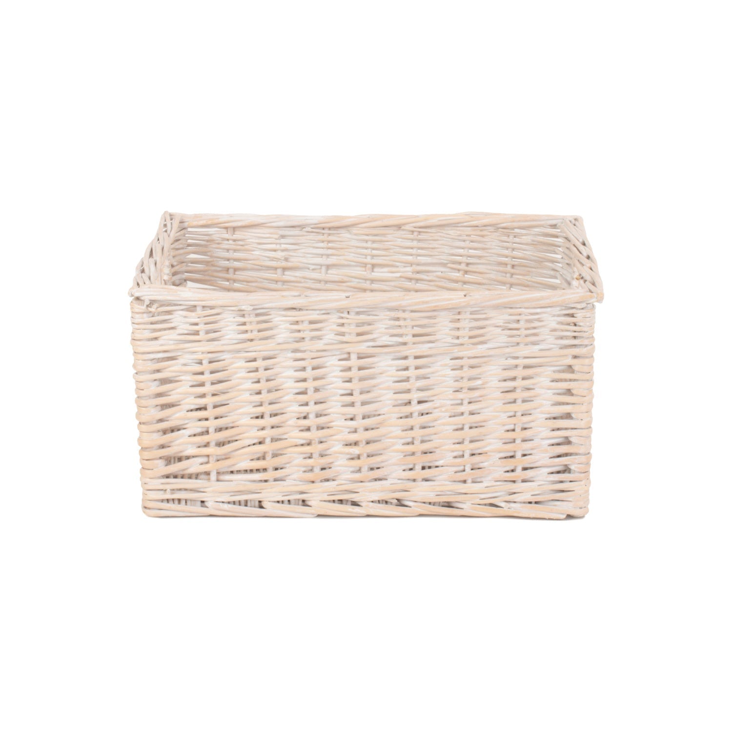 Medium White Wash Willow Storage Basket - REGN