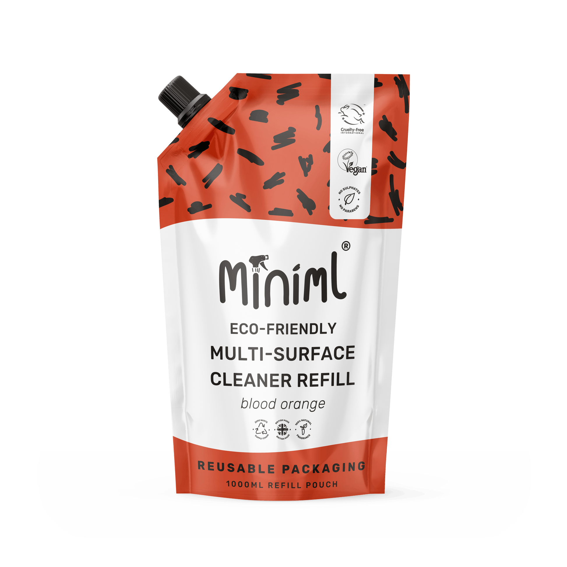 Miniml Blood Orange Multi - Surface Cleaner 1L Refill | Fast and Effective Cleaning - REGN