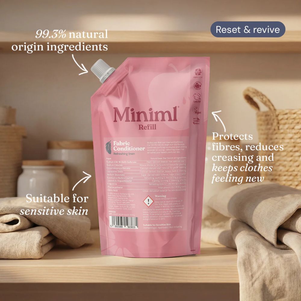 Miniml Fresh Linen Fabric Conditioner 1L Refill | Soft and Gentle Laundry Care - REGN