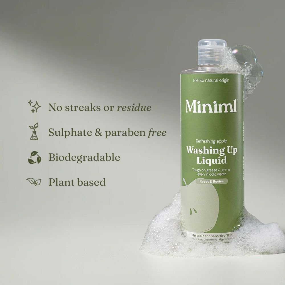 Miniml Refreshing Apple Washing Up Liquid 400ml Plant - Based Dish Soap - REGN