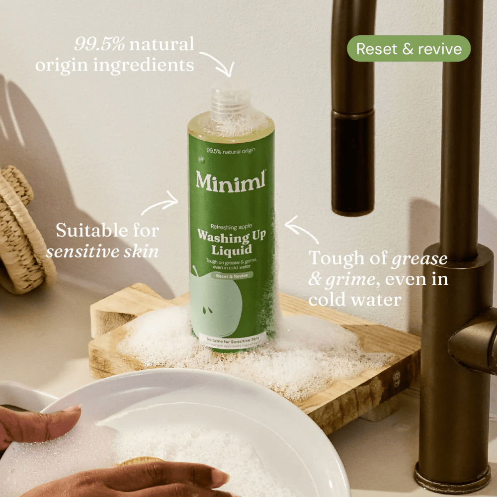 Miniml Refreshing Apple Washing Up Liquid 400ml Plant - Based Dish Soap - REGN