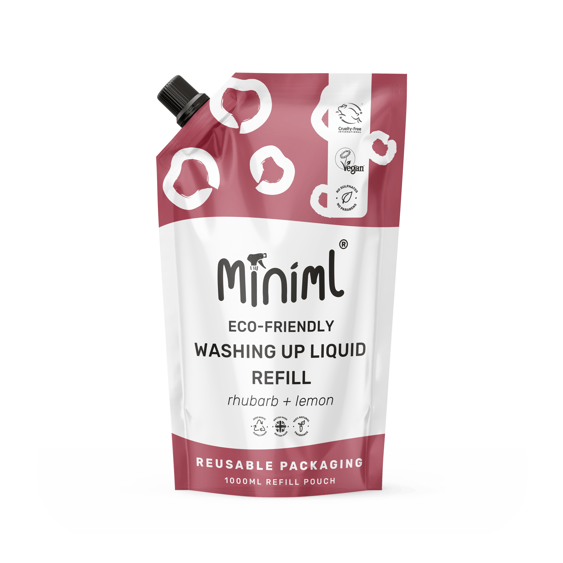 Miniml Wild Rhubarb + Lemon Washing Up Liquid 1L Refill | Powerful and Gentle - REGN