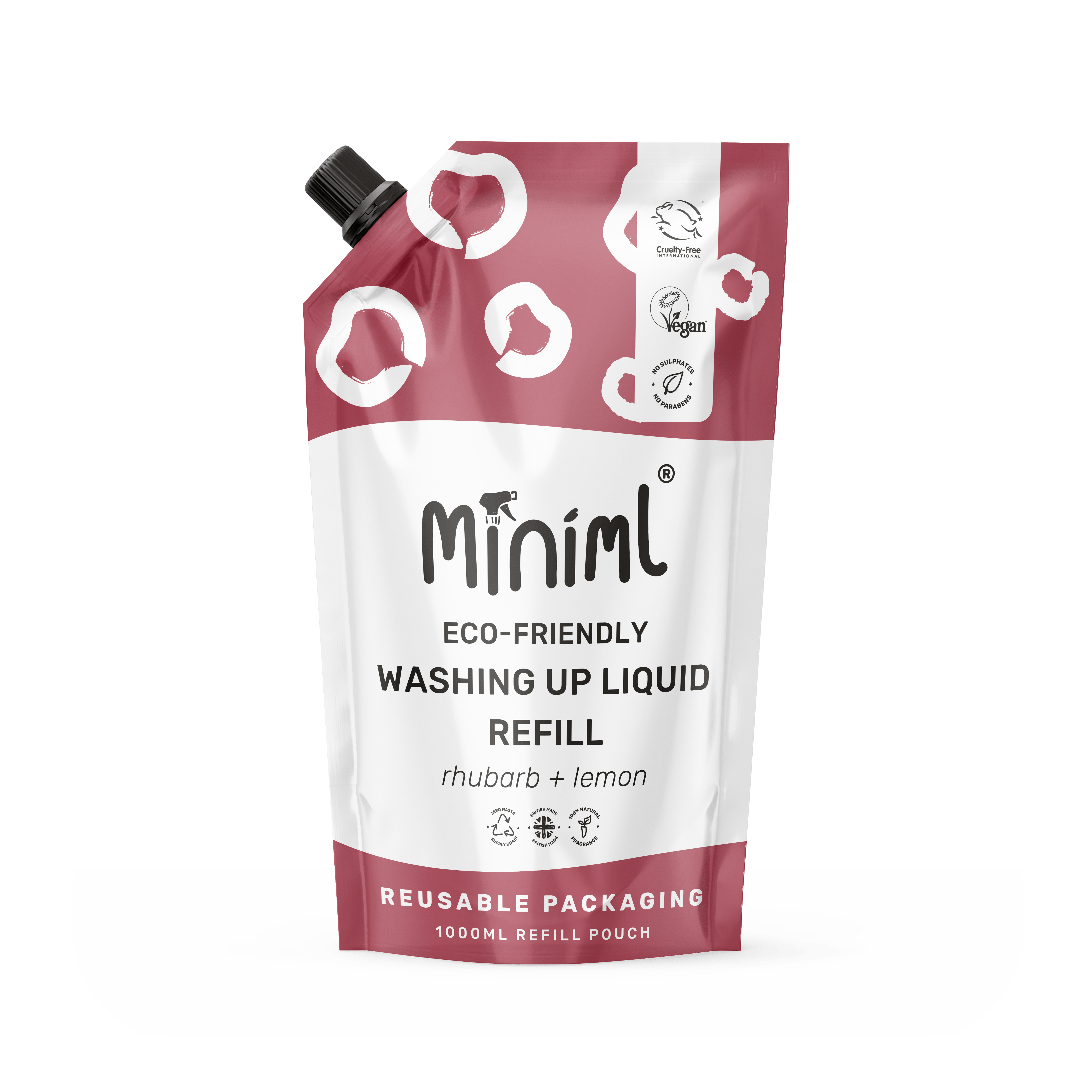 Miniml Wild Rhubarb + Lemon Washing Up Liquid 1L Refill | Powerful and Gentle - REGN
