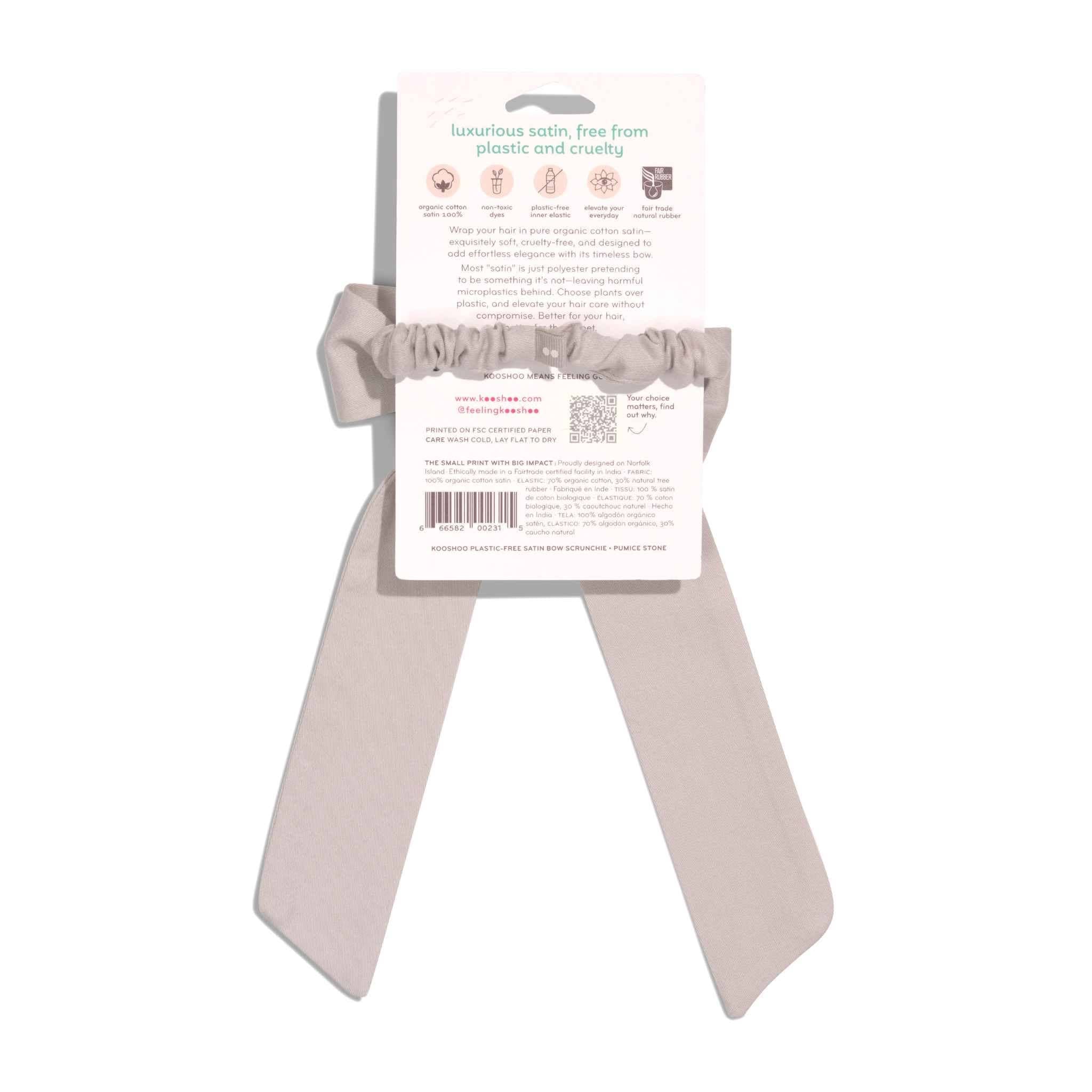 Multi - Use Satin Bow Scrunchie – Organic Cotton 3 - in - 1 - REGN