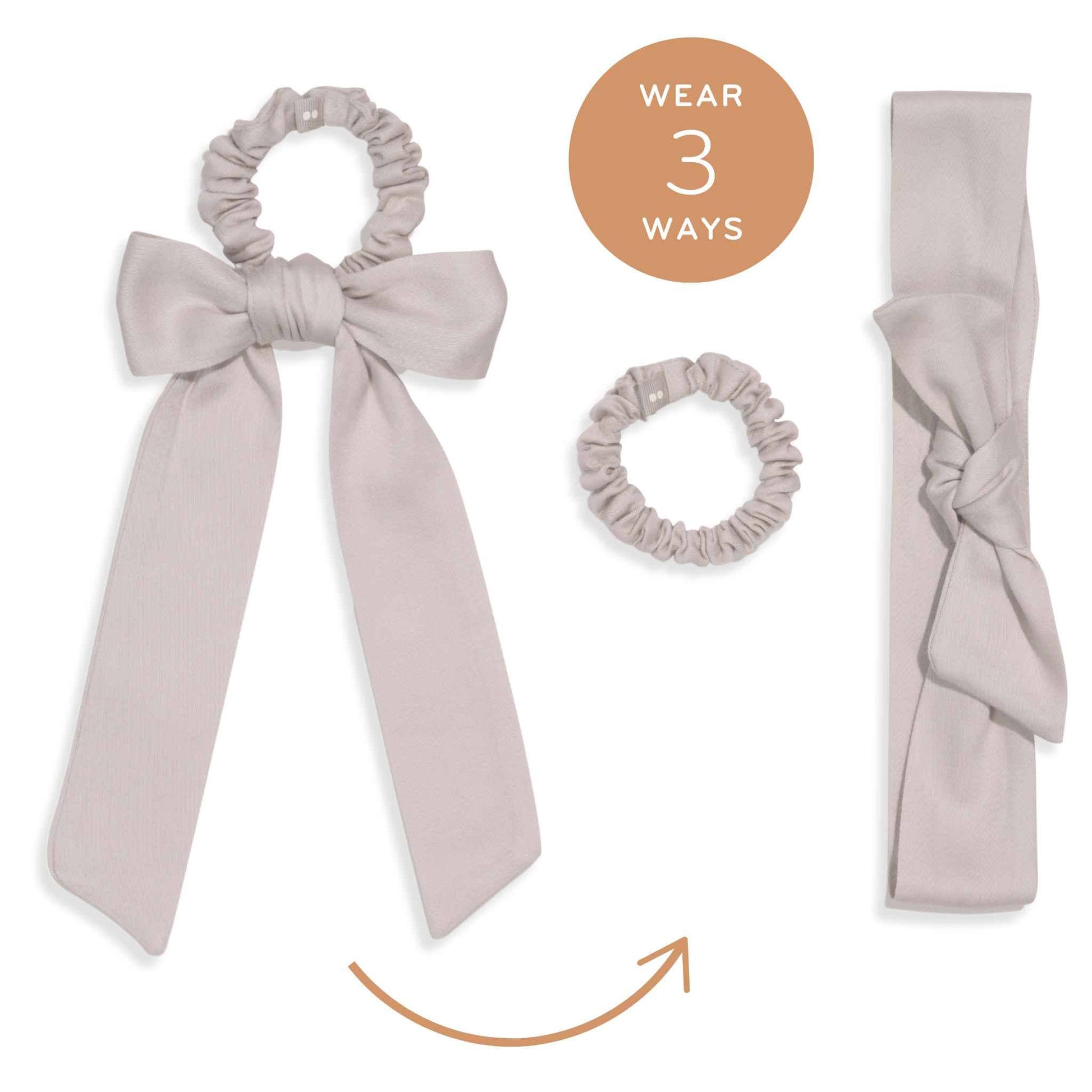Multi - Use Satin Bow Scrunchie – Organic Cotton 3 - in - 1 - REGN
