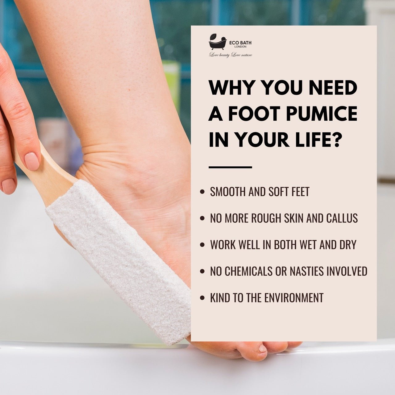 Natural Pumice Foot File - White