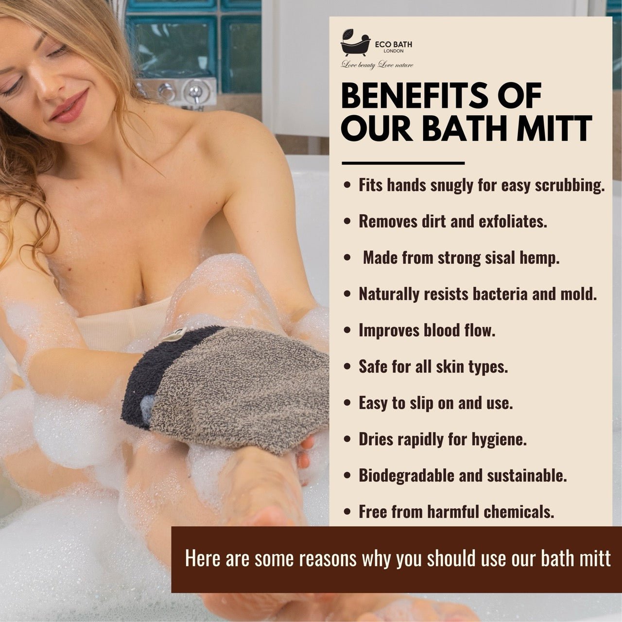 Natural Sisal Hemp Bath Mitt - REGN