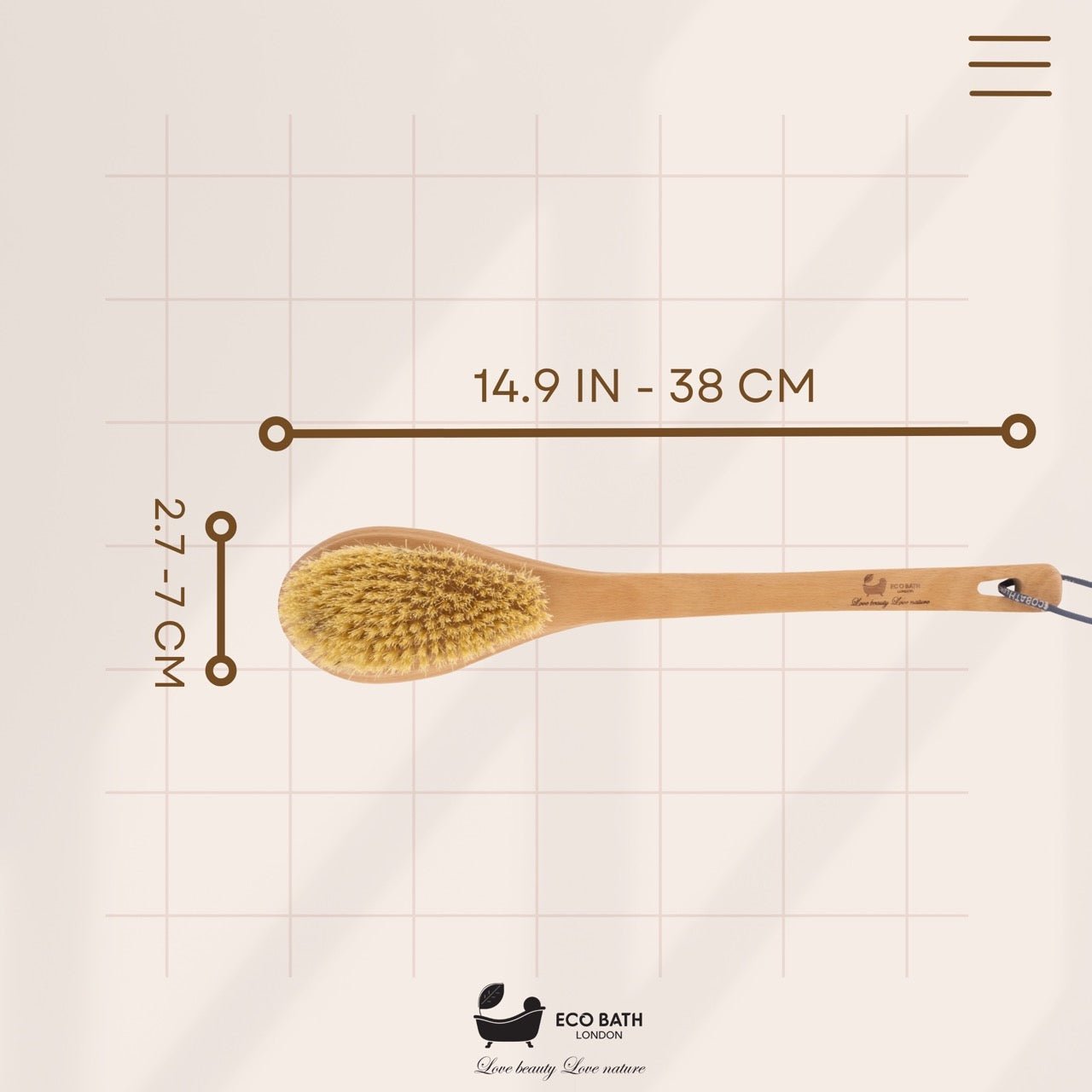 Natural Sisal or Bristle Body Brush for Dry Brushing and Showers - REGN
