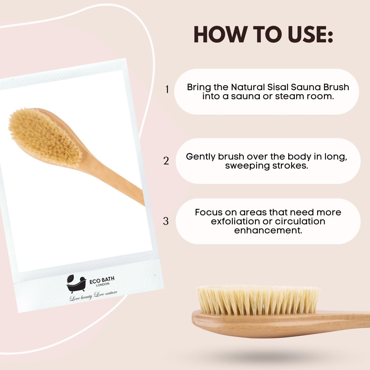 Natural Sisal or Bristle Body Brush for Dry Brushing and Showers - REGN