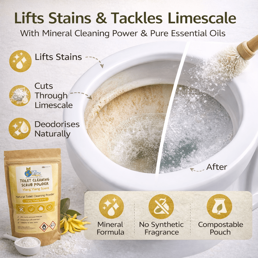 Natural Toilet Cleaning Powder with Essential Oil – Mineral - Based Formula - Choice of Scents - REGN