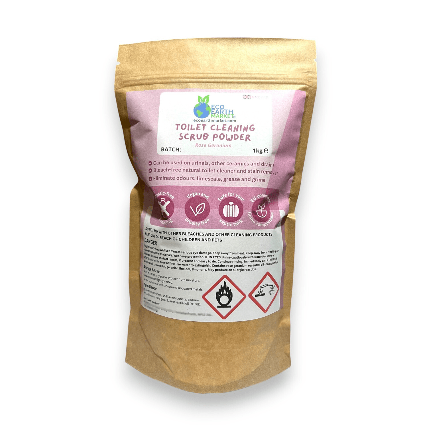 Natural Toilet Cleaning Powder with Essential Oil – Mineral - Based Formula - Choice of Scents - REGN