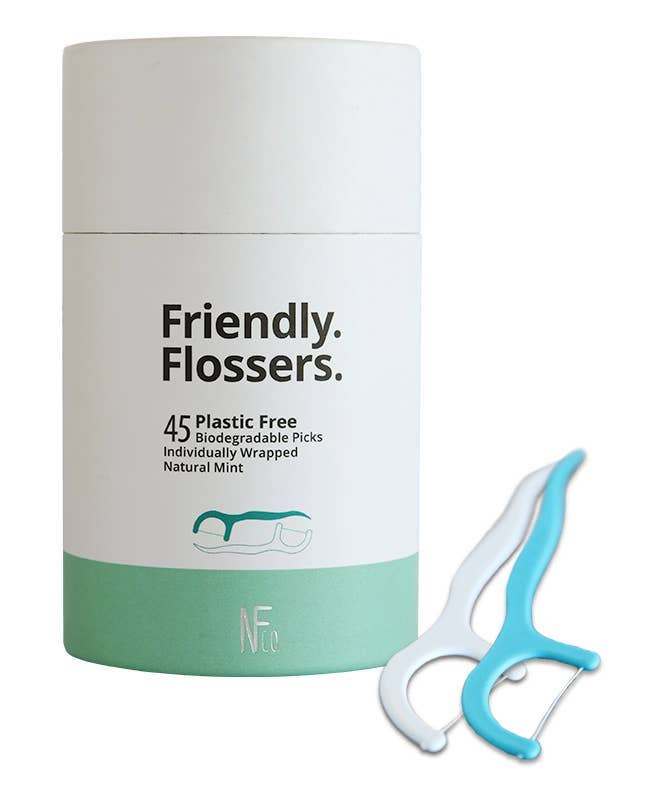 Biodegradable Dental Floss Picks With Cornstarch Handles | 45 Pack | REGN