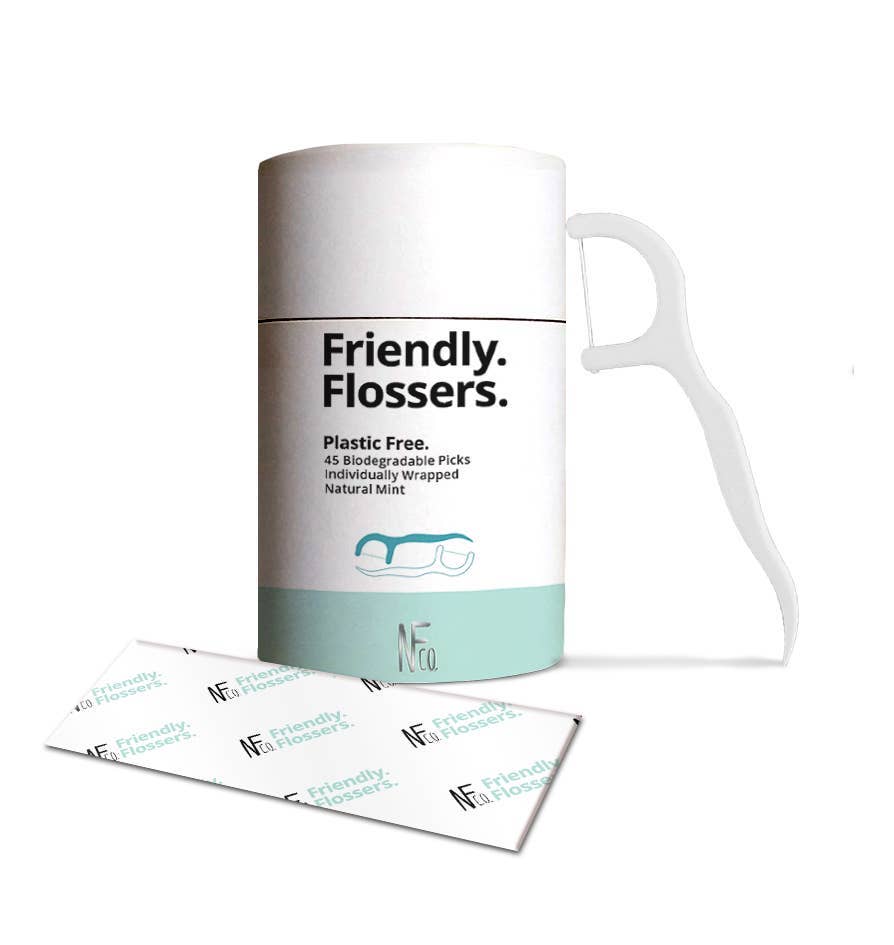 NFco Friendly Flossers with Cornstarch Handles – 45 Pack - REGN