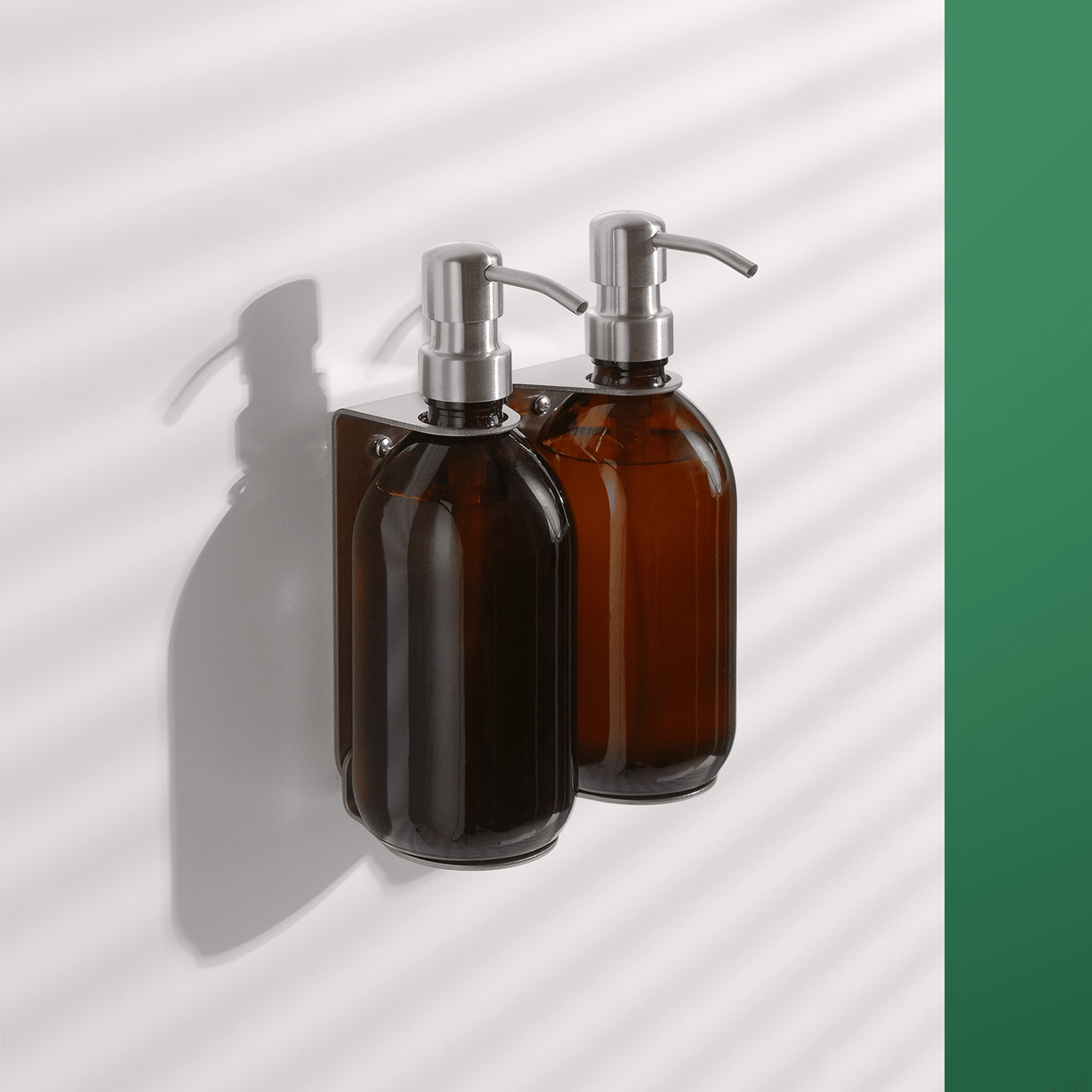 Nickel Double Wall Mounted Soap Dispenser - REGN