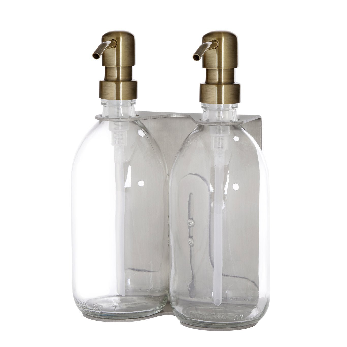 Nickel Double Wall Mounted Soap Dispenser - REGN