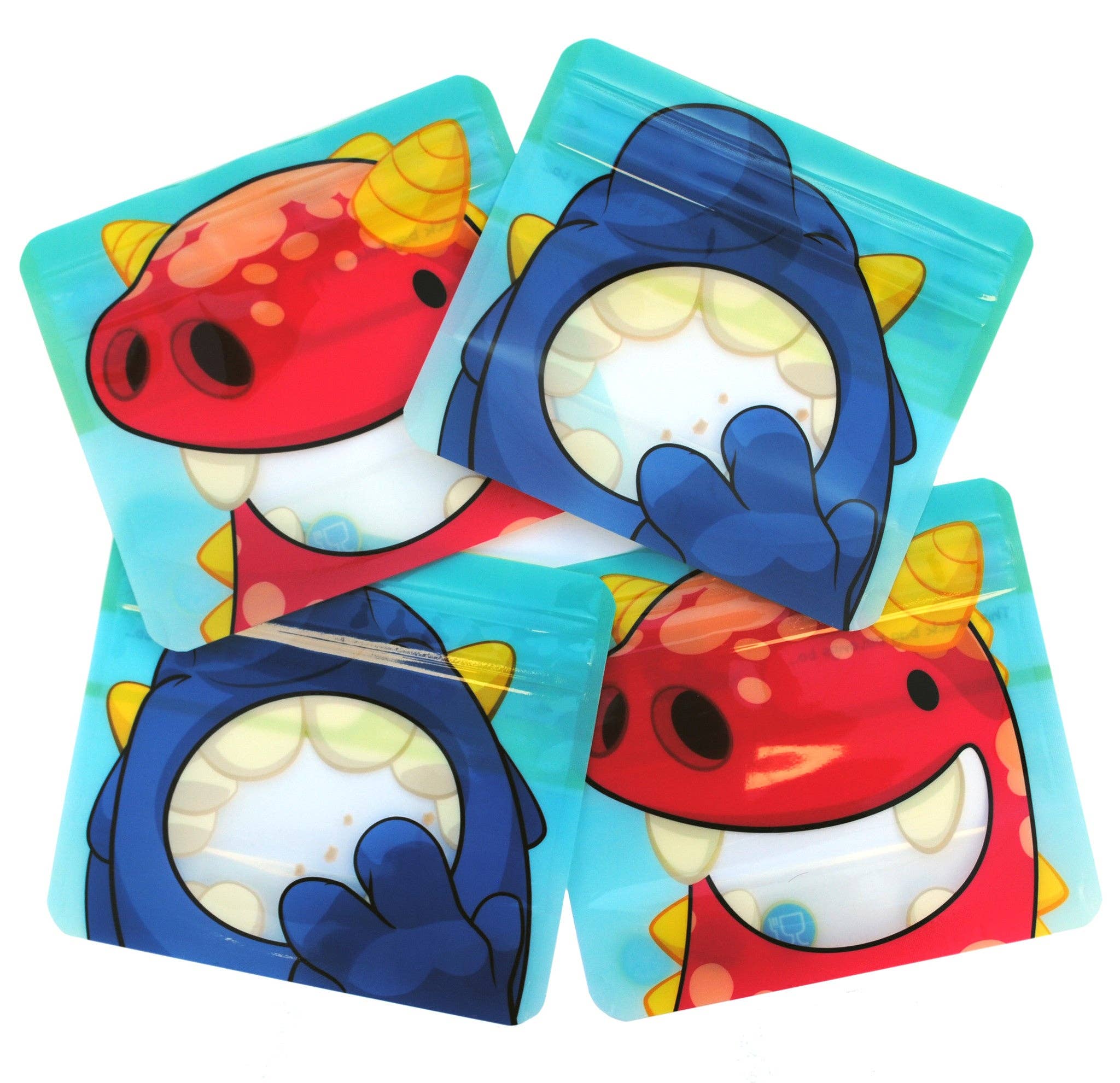 Nom Nom Kids Reusable Monster Snack Bags 4 Pack Stand Up Snack Pouches - REGN