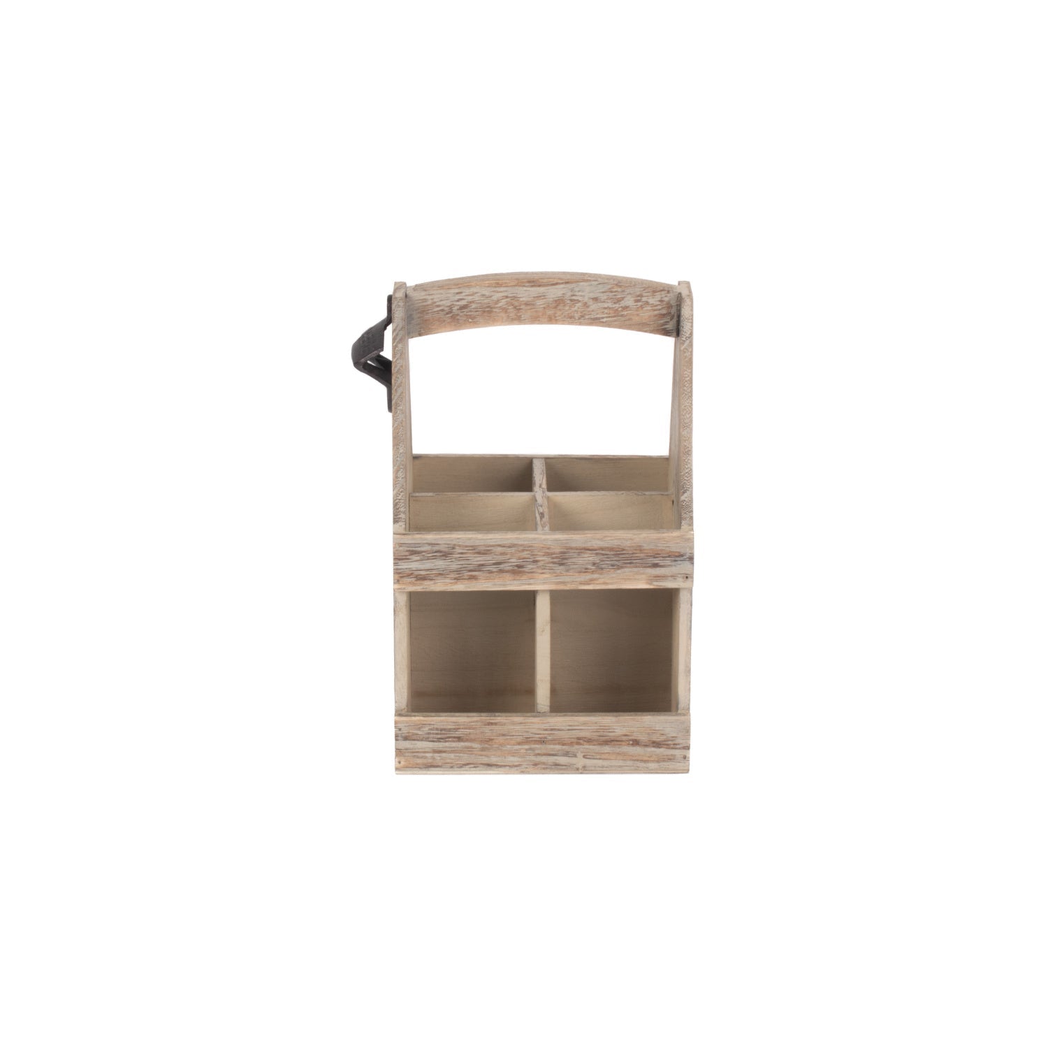 Oak Effect 4 Beer Bottle Carrier With Bottle Opener - REGN