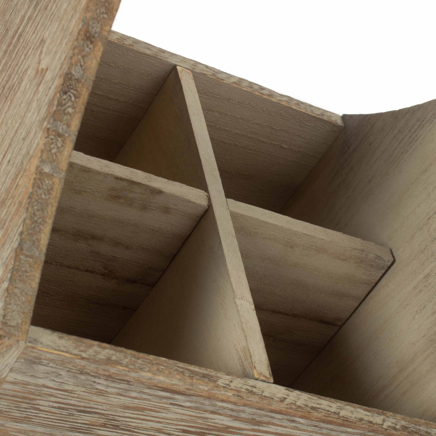 Oak Effect Square 4 Section Cutlery Holder - REGN