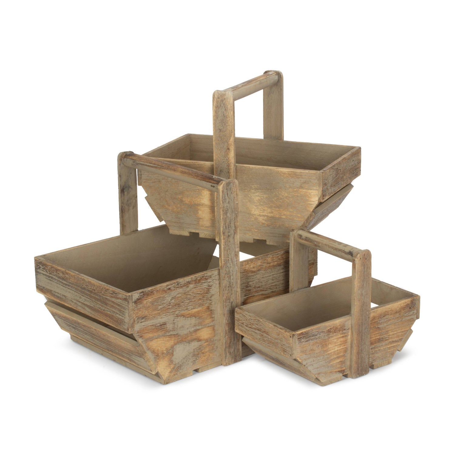Oak Effect Wooden Trug Set 3 - REGN