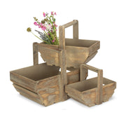 Oak Effect Wooden Trug Set 3 - REGN