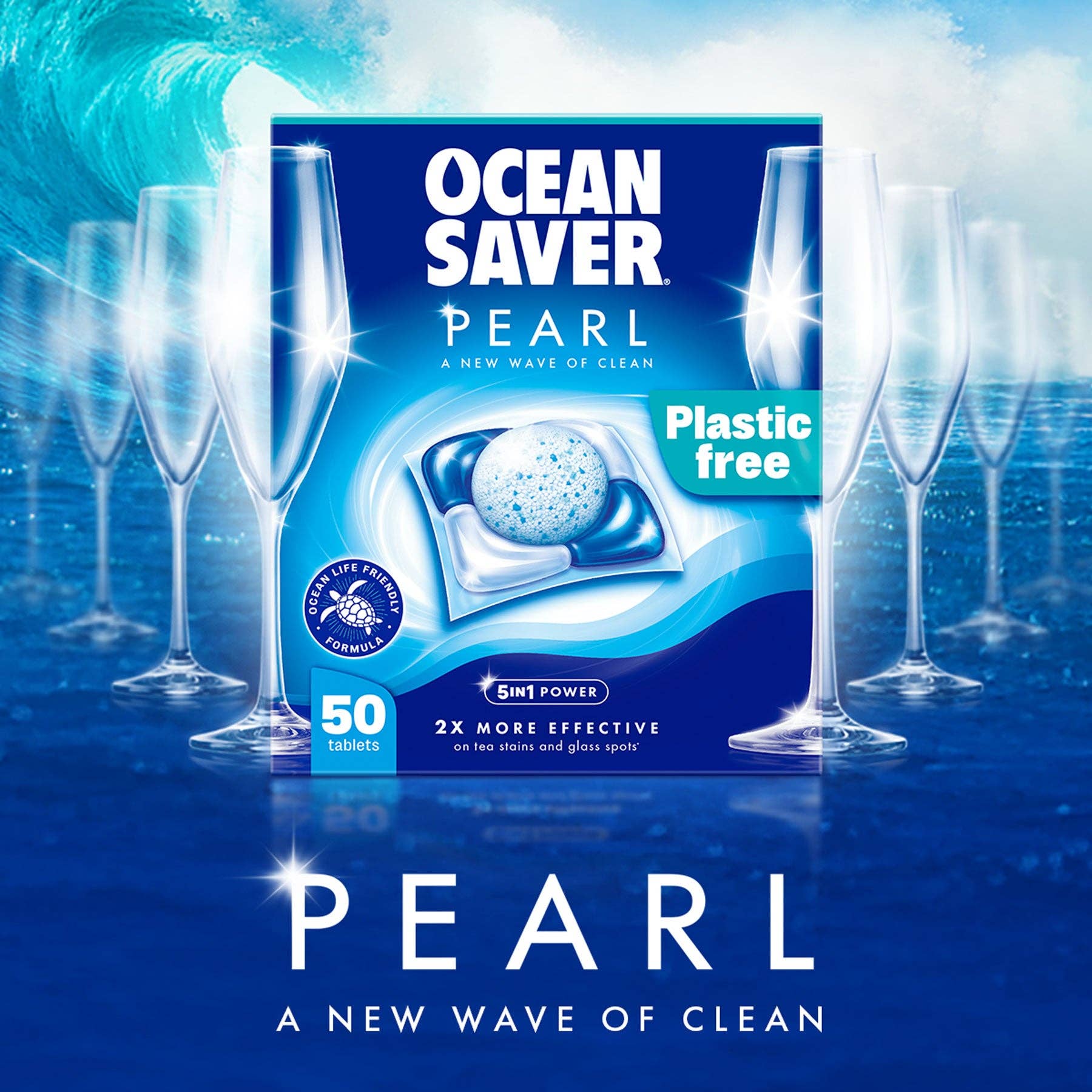 OceanSaver PEARL 5 - in - 1 Plastic - Free Dishwasher Tablets - REGN