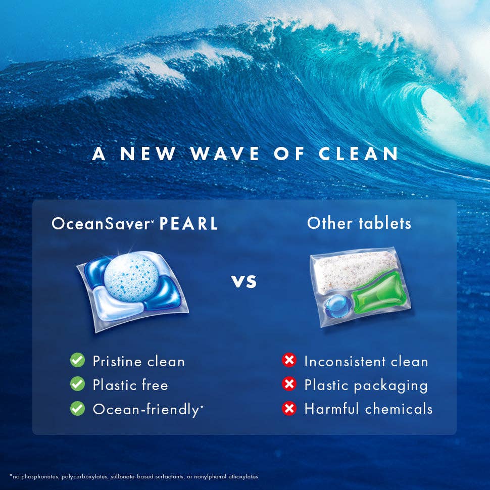 OceanSaver PEARL 5 - in - 1 Plastic - Free Dishwasher Tablets - REGN