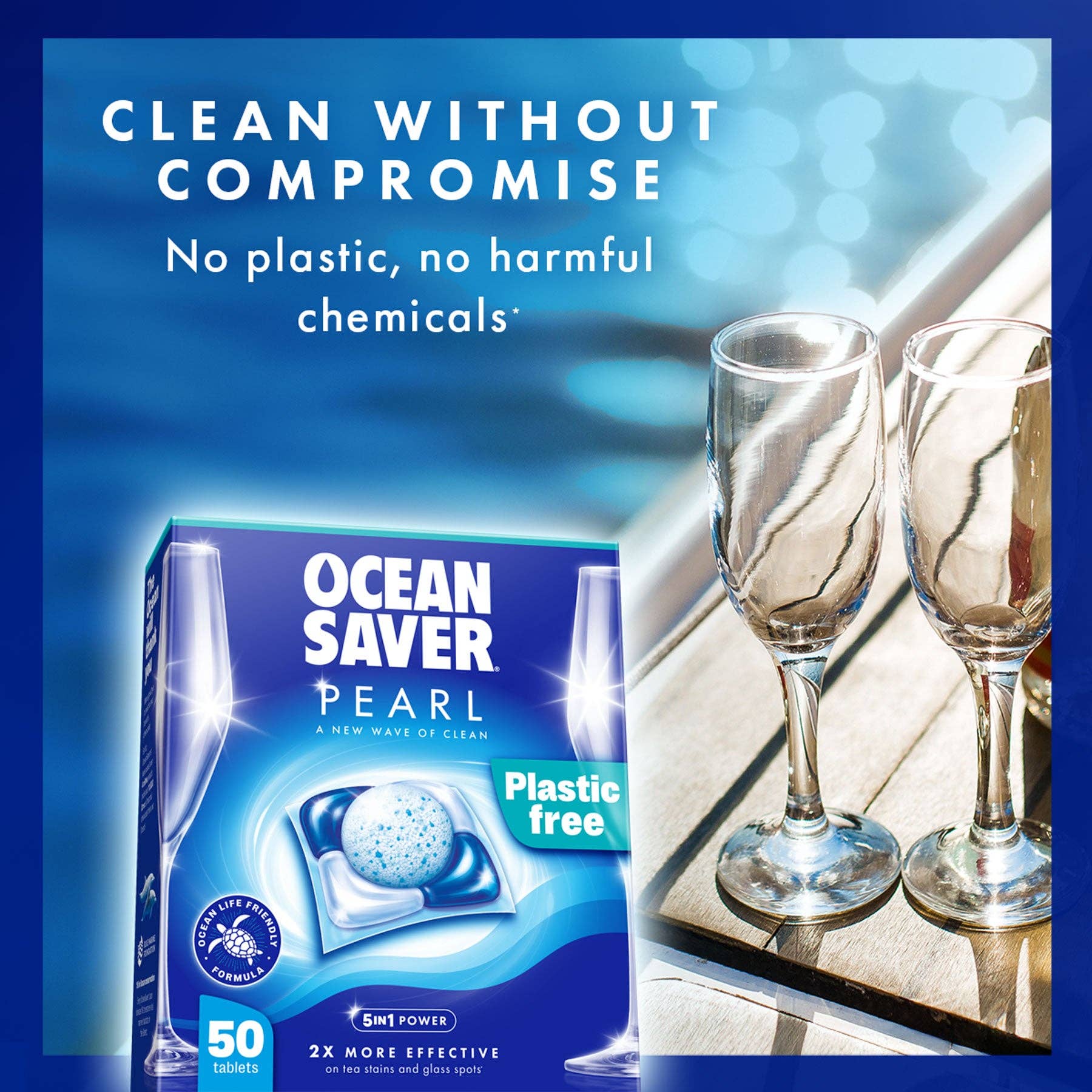 OceanSaver PEARL 5 - in - 1 Plastic - Free Dishwasher Tablets - REGN