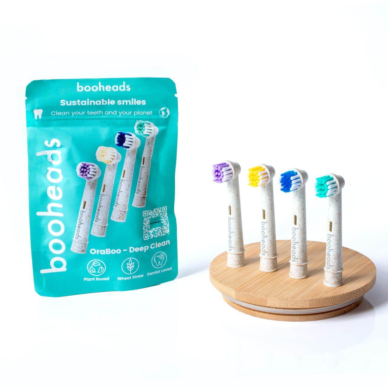 Oraboo - Wheat Straw Plant Based Electric Toothbrush Heads Compatible with OralB* 4PK - REGN