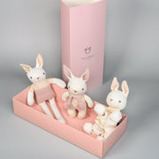 Organic Baby Comforter, Rattle & Doll Set in Cream + Gift Box - REGN