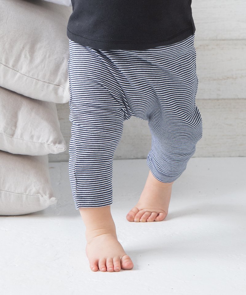 Organic Baby Stripy Jersey Leggings - REGN