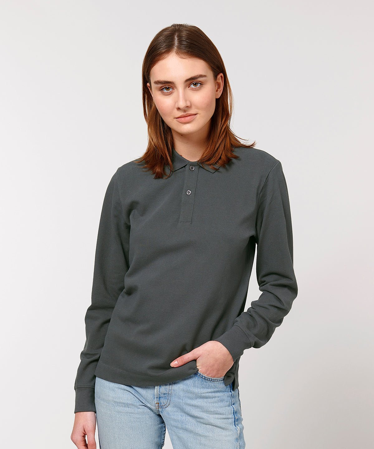 Organic Colours Long Sleeve Polo: Unisex - REGN