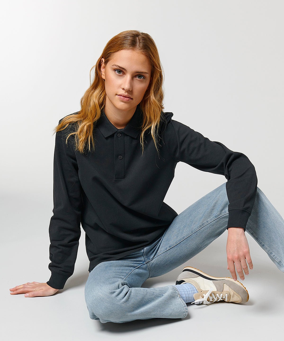 Organic Colours Long Sleeve Polo: Unisex - REGN