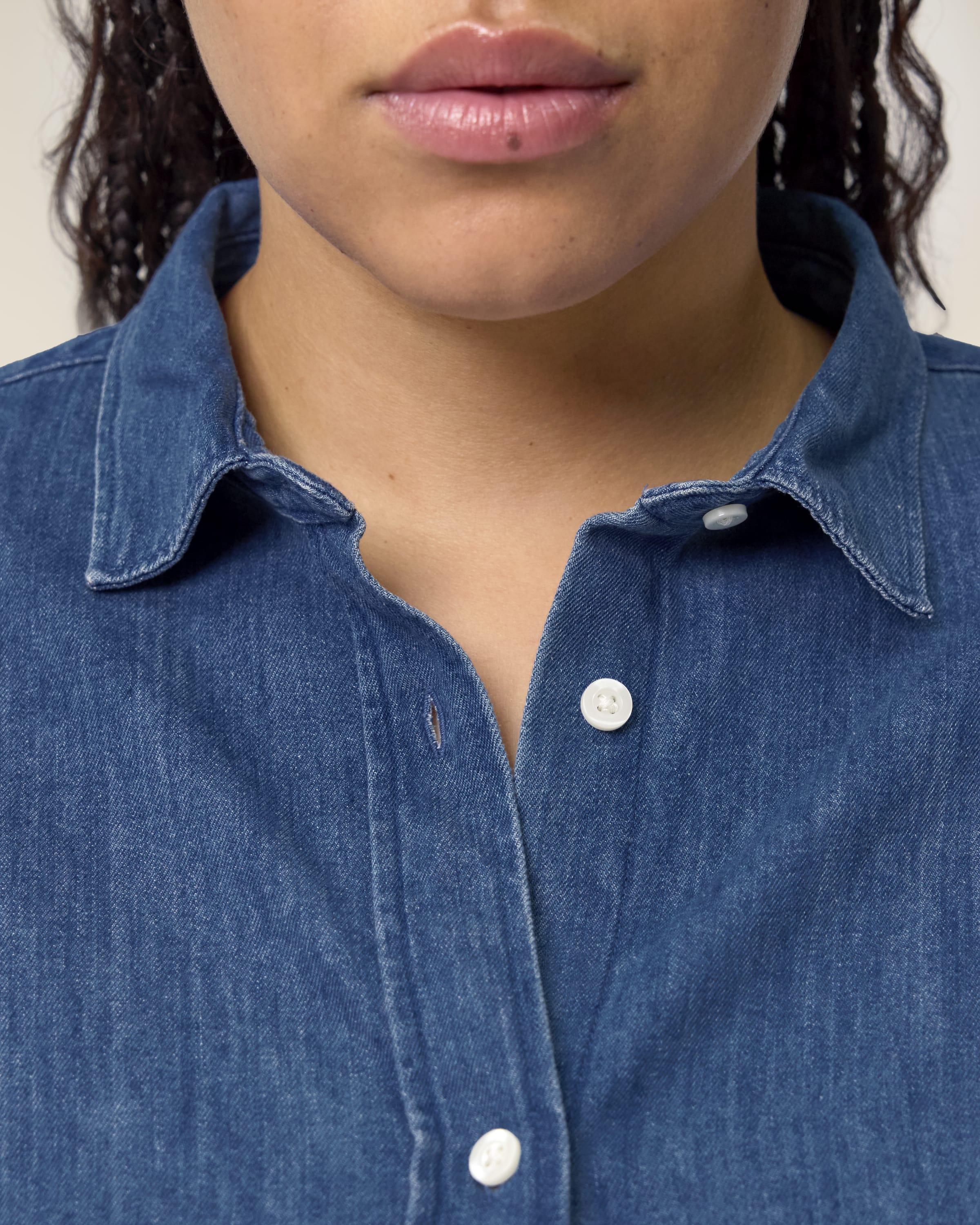 Organic Cotton Long Sleeve Denim Shirt: Womens - REGN