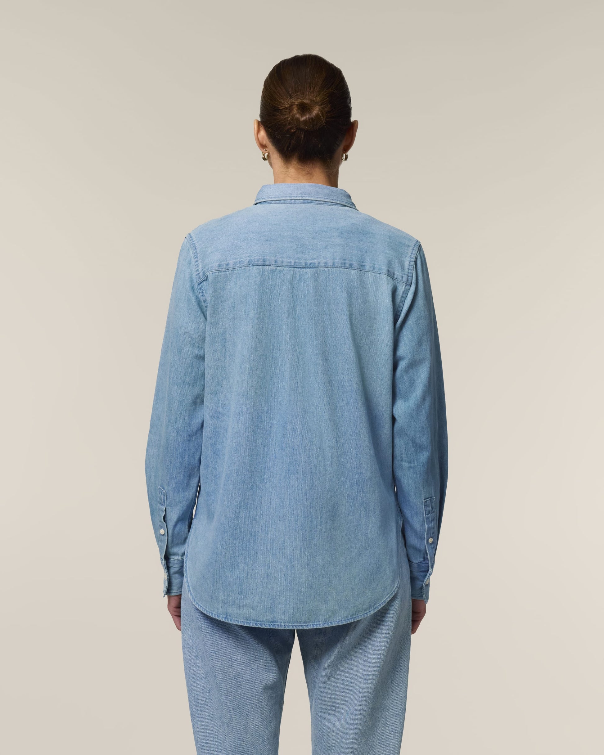 Organic Cotton Long Sleeve Denim Shirt: Womens - REGN