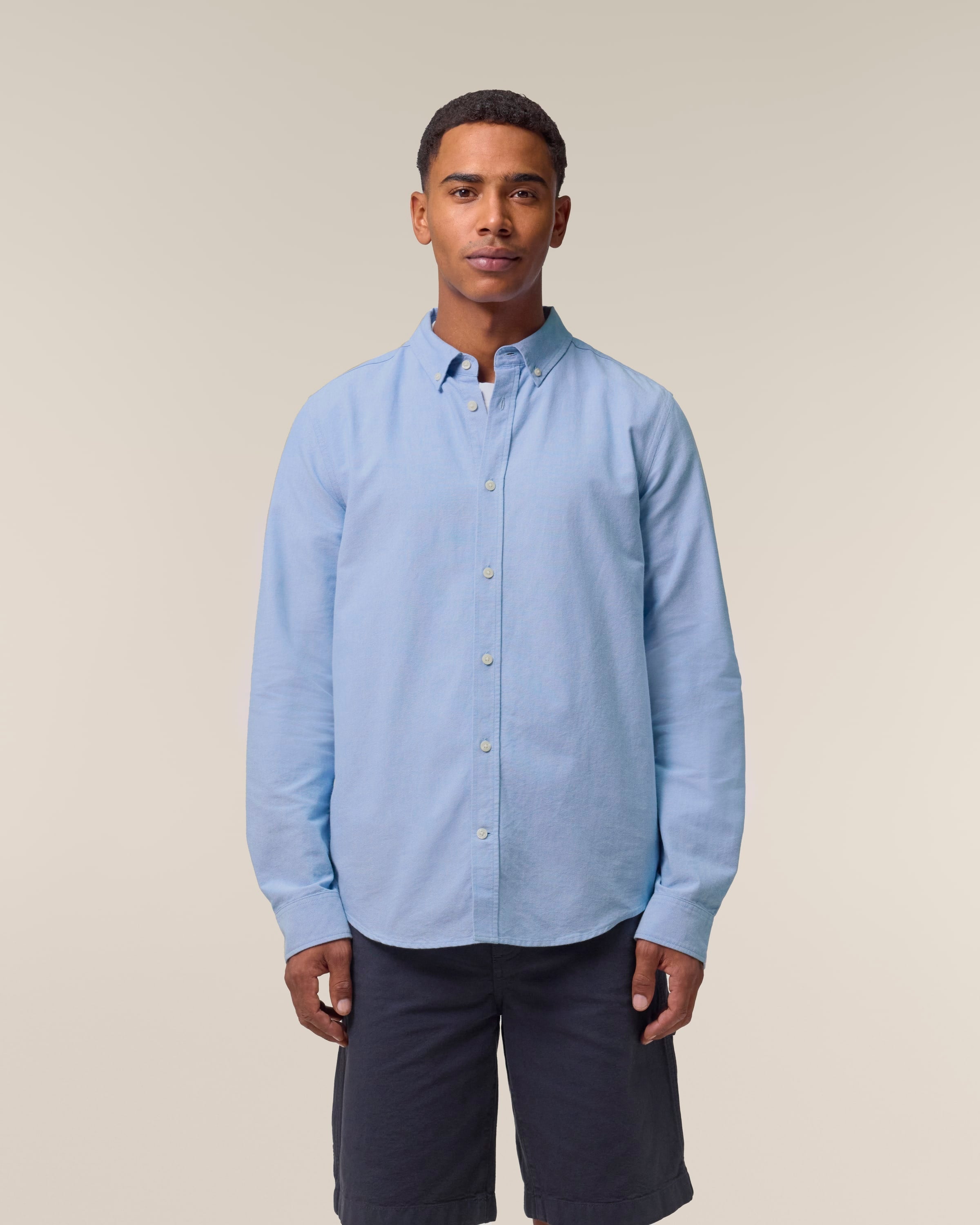 Organic Cotton Oxford Long Sleeve Shirt: Mens - REGN