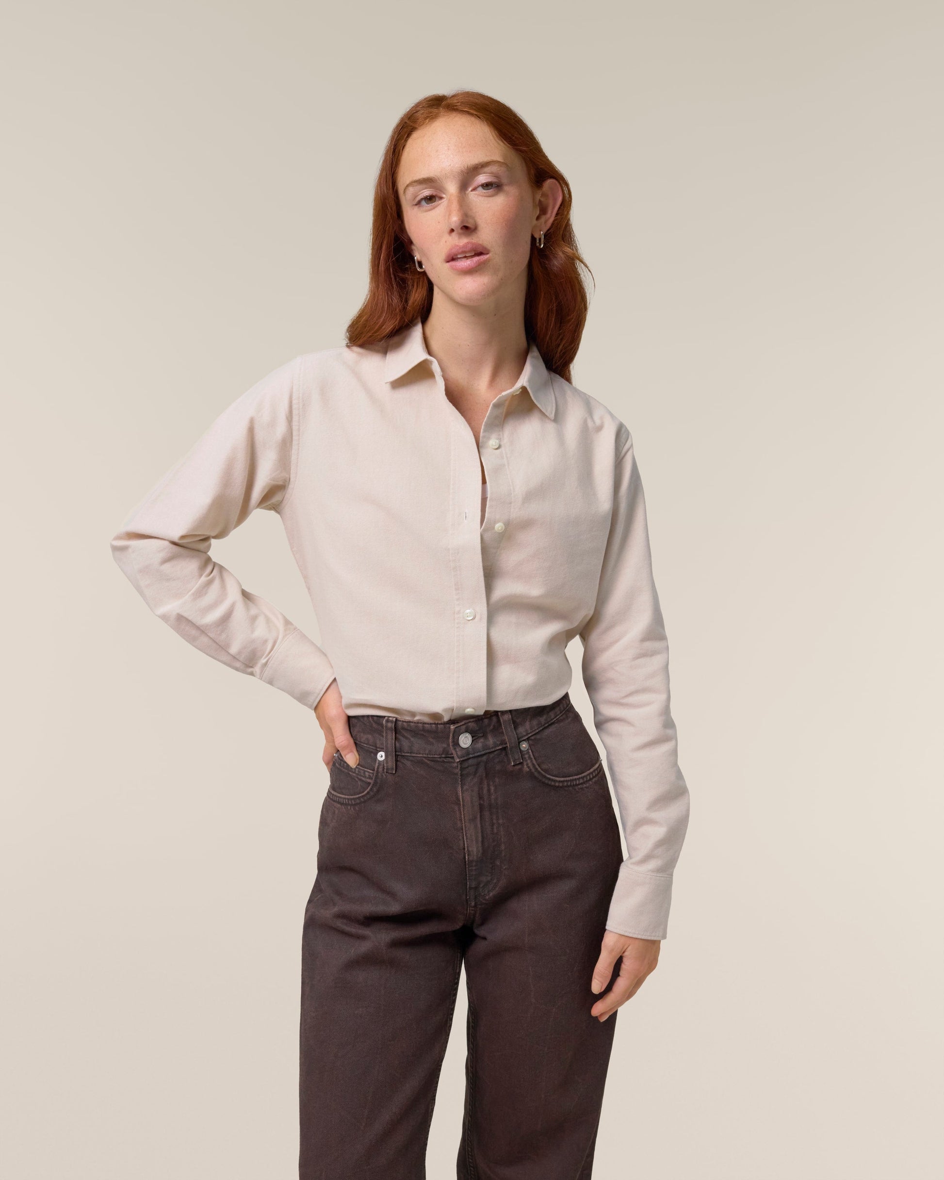 Organic Cotton Oxford Long Sleeve Shirt: Womens - REGN