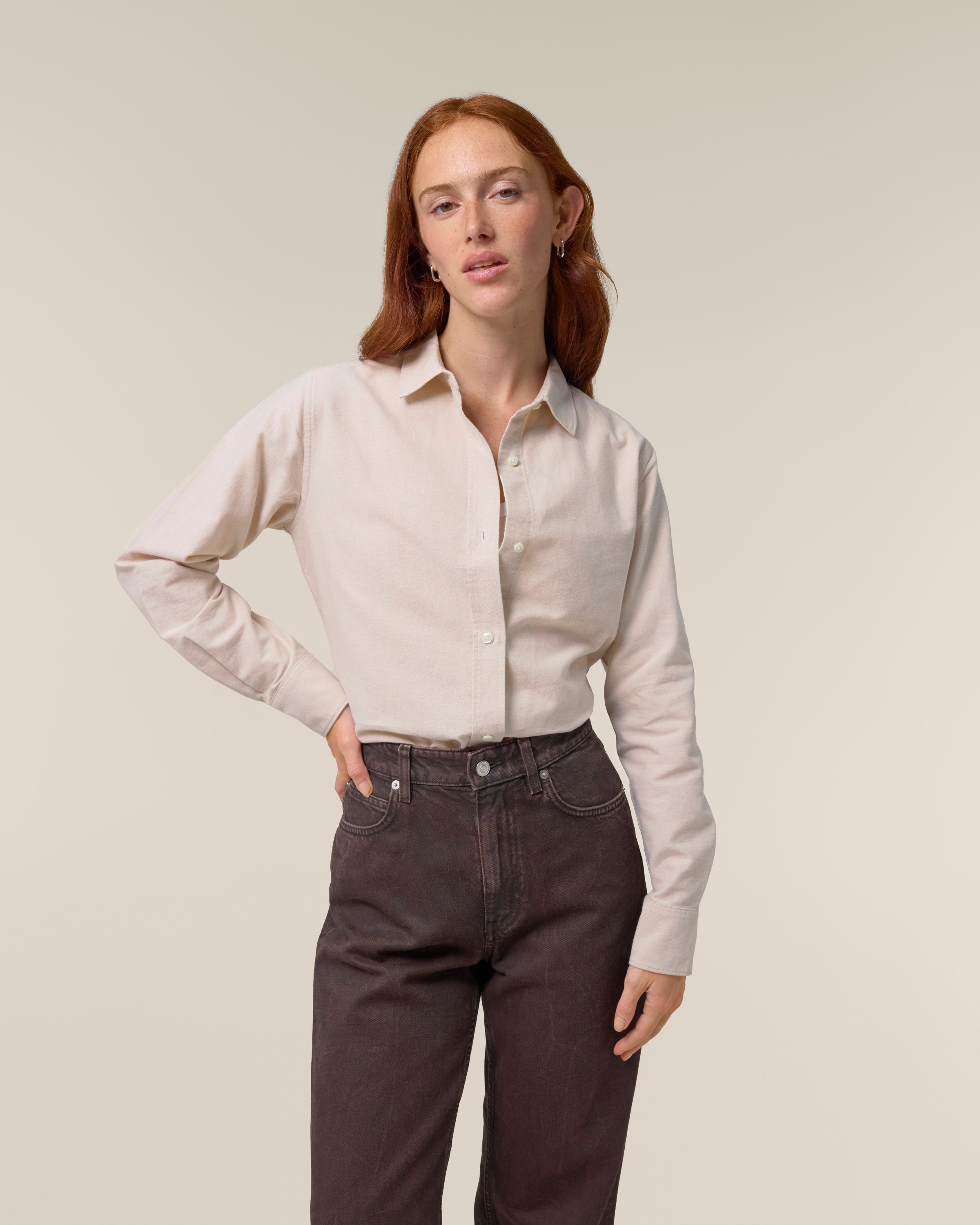 Organic Cotton Oxford Long Sleeve Shirt: Womens - REGN