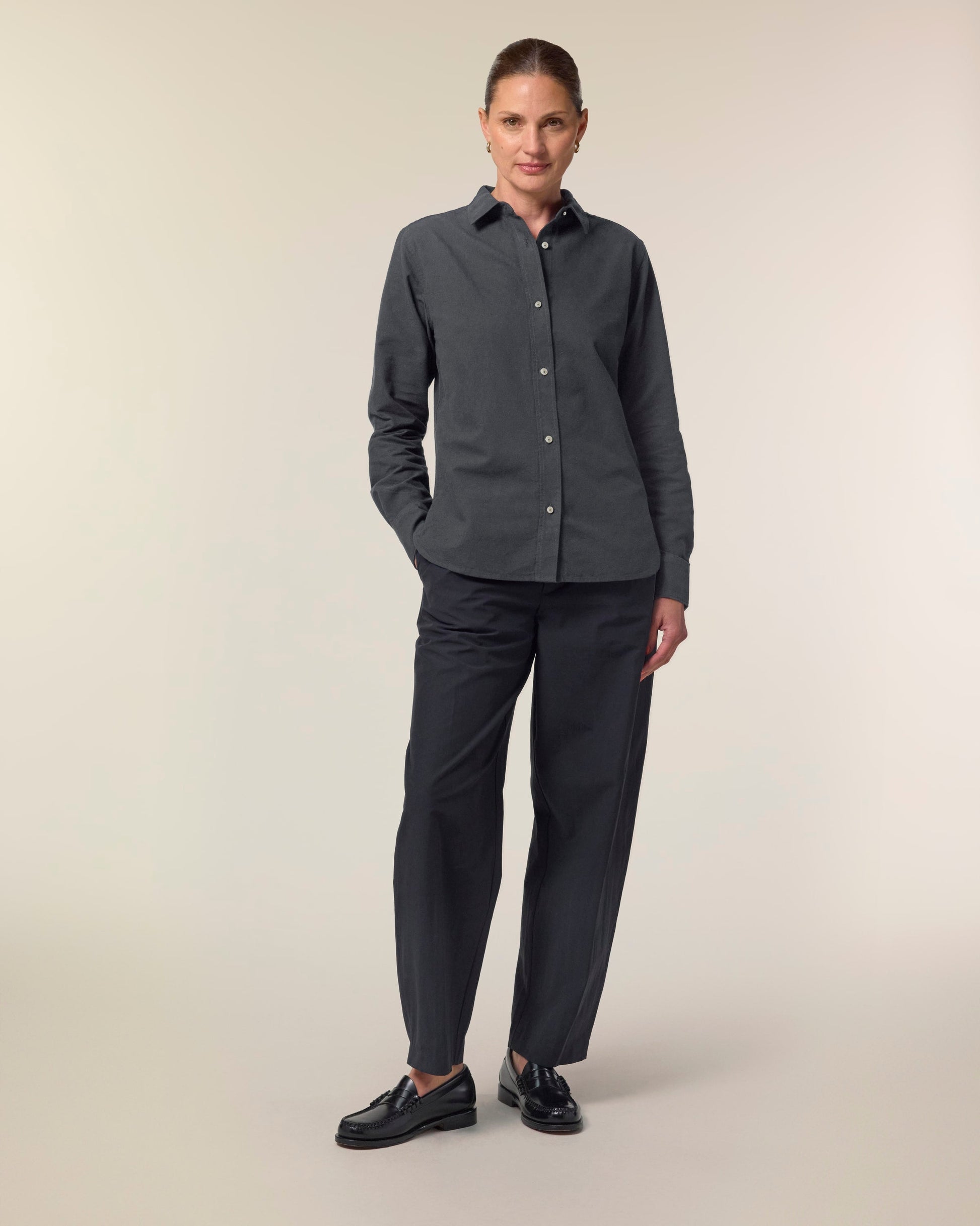 Organic Cotton Oxford Long Sleeve Shirt: Womens - REGN