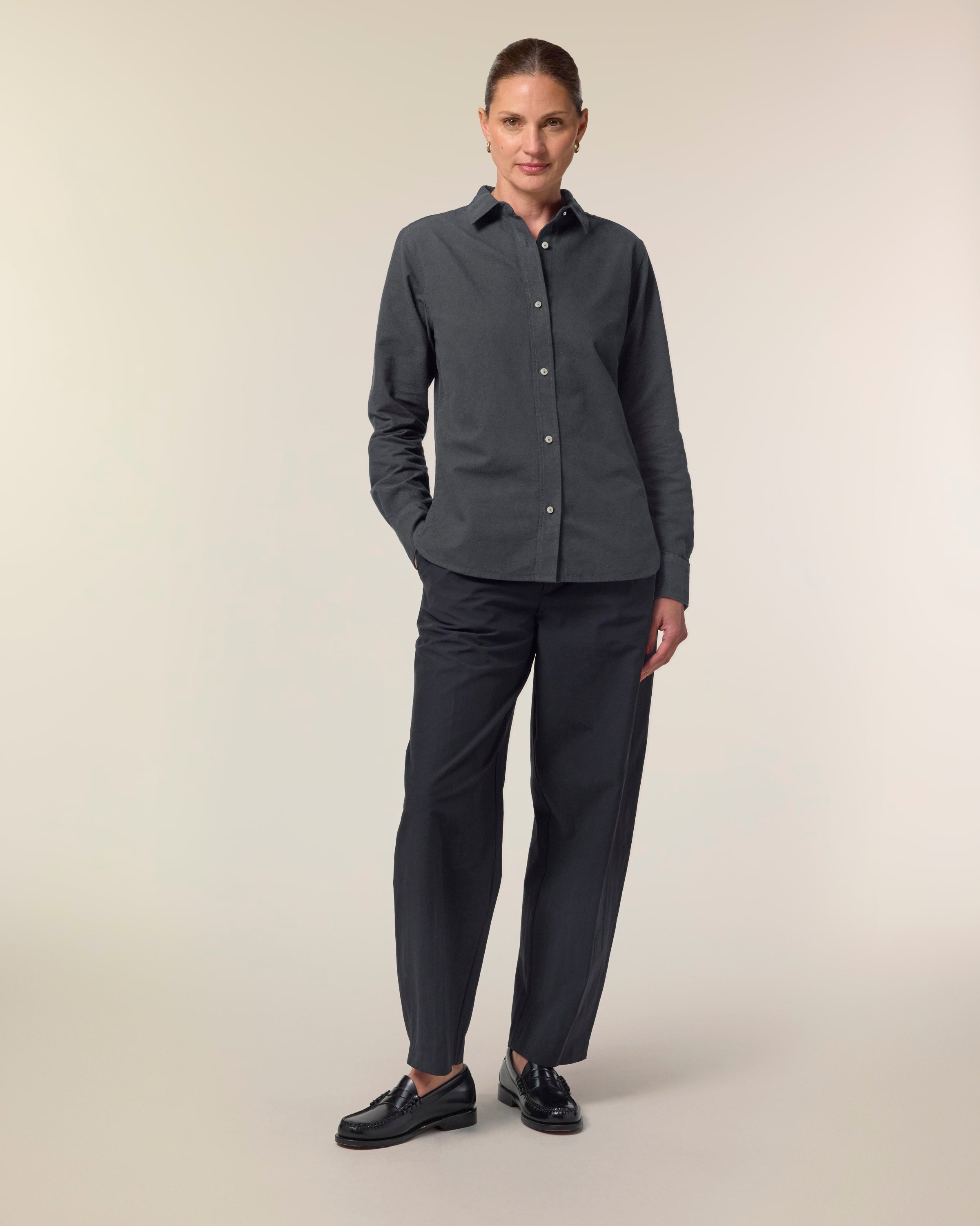Organic Cotton Oxford Long Sleeve Shirt: Womens - REGN