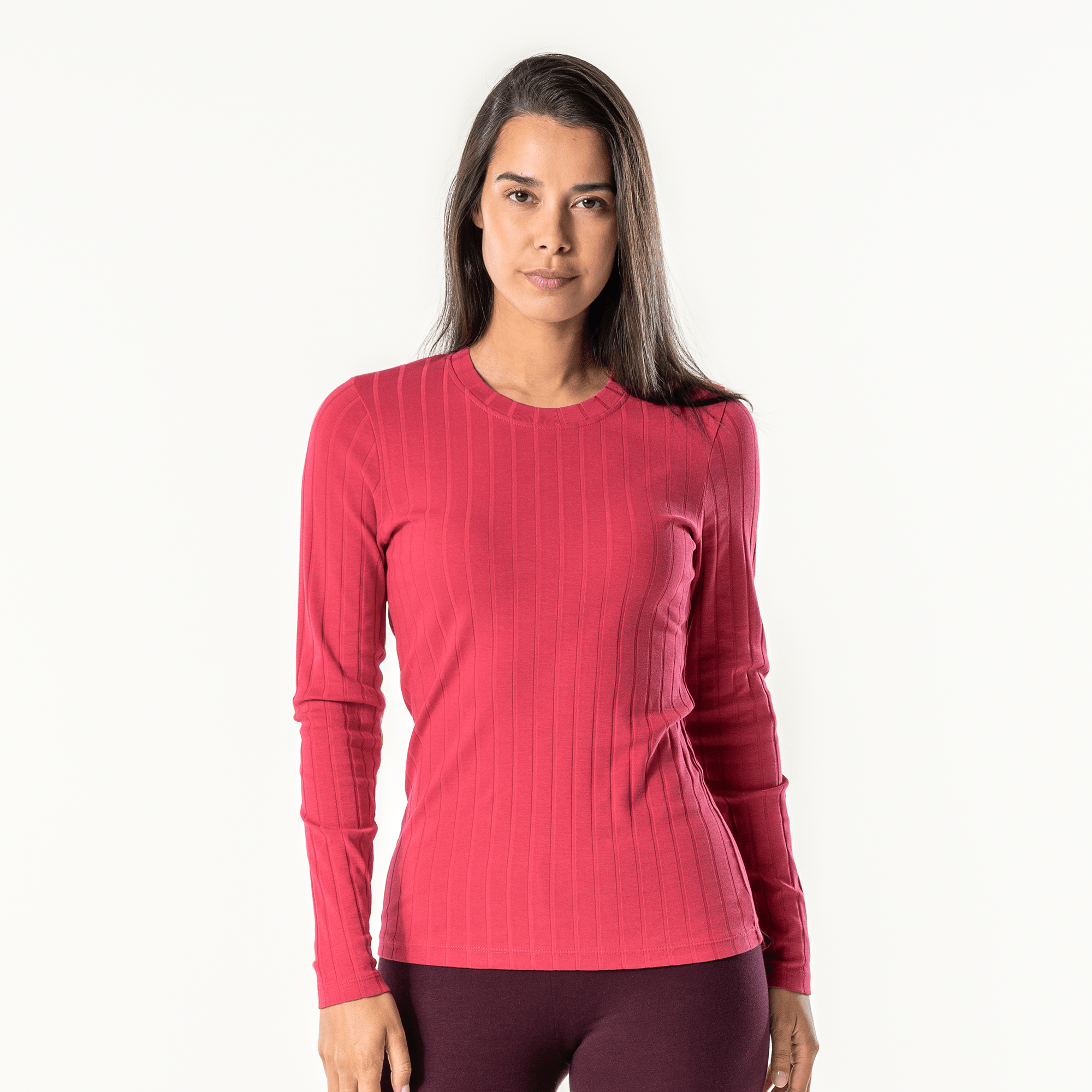 Organic Cotton Ribbed Long Sleeve T-shirt: Womens - REGN