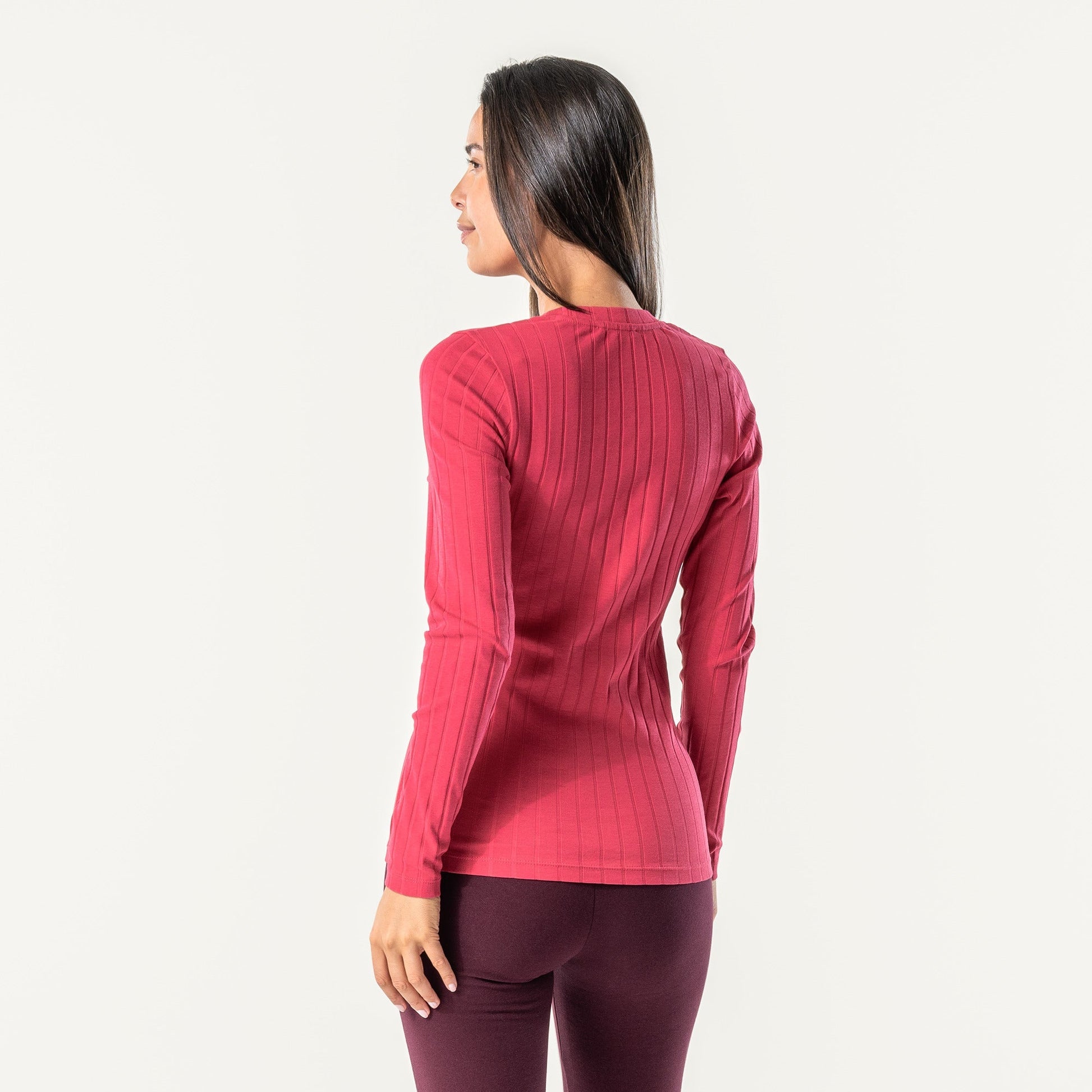Organic Cotton Ribbed Long Sleeve T-shirt: Womens - REGN