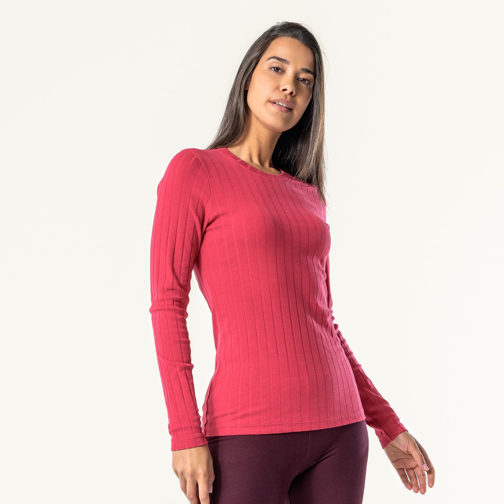 Organic Cotton Ribbed Long Sleeve T-shirt: Womens - REGN