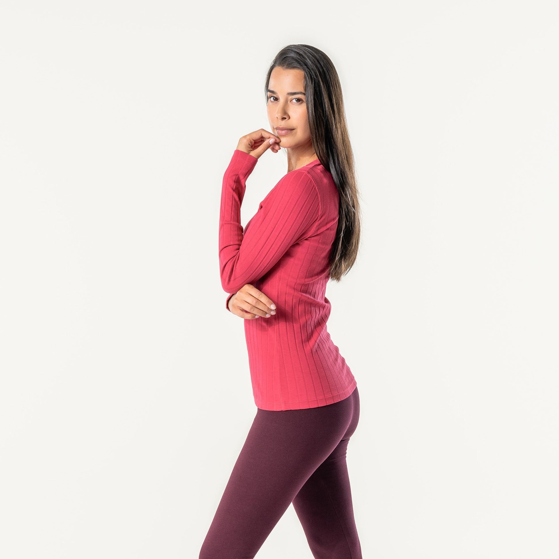 Organic Cotton Ribbed Long Sleeve T-shirt: Womens - REGN