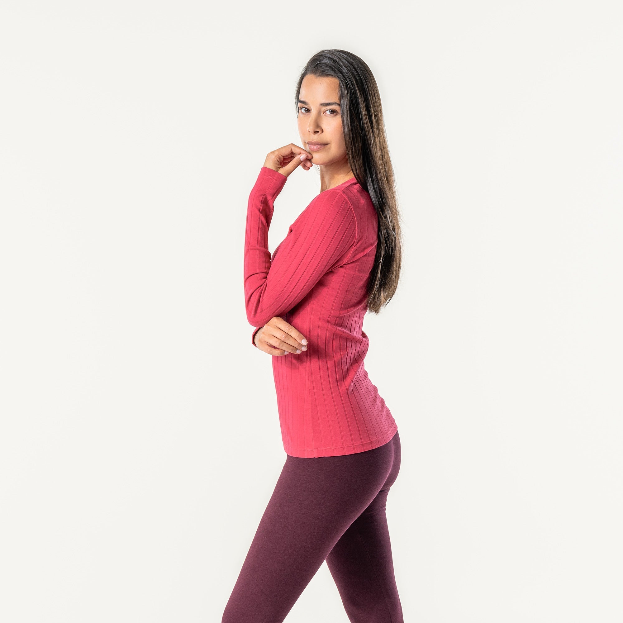 Organic Cotton Ribbed Long Sleeve T-shirt: Womens - REGN