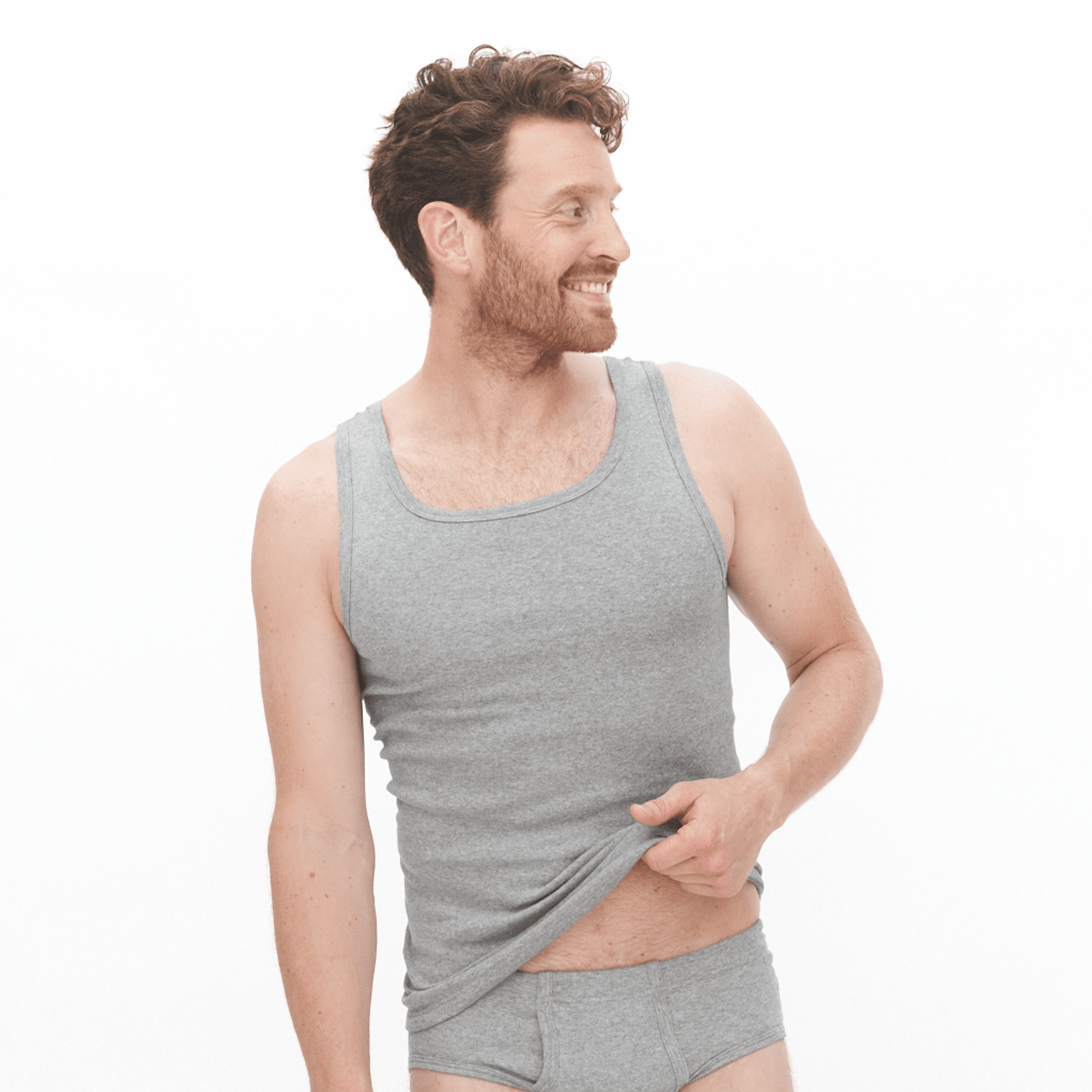Organic Cotton Ribbed Vest: Mens - REGN
